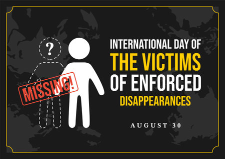 International Day of the Victims of Enforced Disappearances Vector Illustration on August 30 with Missing Person or Lost People Templatesのイラスト素材