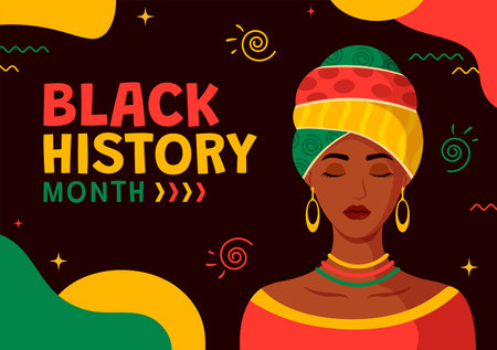 Black History Month Vector Design Illustration to Commemorate the Great Struggle and Contributions of the Black Community in African American Holidayのイラスト素材