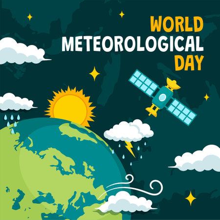 Meteorological Day Social Media Illustration Flat Cartoon Hand Drawn Templates Backgroundのイラスト素材