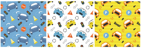 Toys Seamless Pattern Design with Boys and Girls Children Toy Equipment in Cartoon Flat Illustration