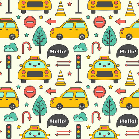 Toys Seamless Pattern Design with Boys and Girls Children Toy Equipment in Cartoon Flat Illustrationのイラスト素材
