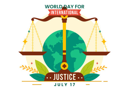World Day of Social Justice Vector Illustration with Scales or Hammer for a Just Relationship and Injustice Protection in Flat Cartoon Backgroundのイラスト素材