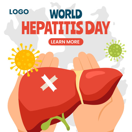 Hepatitis Day Social Media Illustration Flat Cartoon Hand Drawn Templates Background