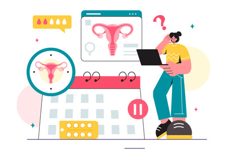 HRT or Hormone Replacement Therapy Acronym Vector Illustration with Treatment and Hormone Medication in a Healthcare Flat Cartoon Backgroundのイラスト素材