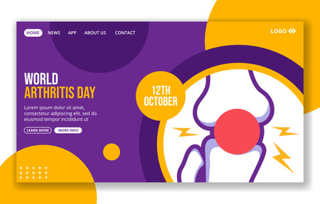 Arthritis Day Social Media Landing Page Cartoon Hand Drawn Templates Background Illustrationのイラスト素材