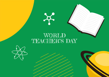 Teacher's Day Social Media Background Flat Cartoon Hand Drawn Templates Illustration