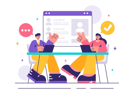 Recruitment Agency Vector Illustration featuring Managers Selecting Candidates Employee for Various Job Positions or Other Organizationsのイラスト素材