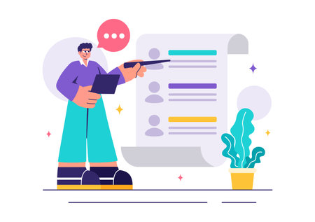 Recruitment Agency Vector Illustration featuring Managers Selecting Candidates Employee for Various Job Positions or Other Organizationsのイラスト素材