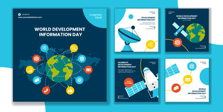 Development Information Day Social Media Post Flat Cartoon Hand Drawn Templates Background Illustrationのイラスト素材