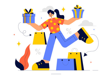 Super Saturday Sale Vector Illustration featuring Enjoy an Exciting Weekend with Amazing Discounts and Retail Shopping Offers for Clearance Dealsのイラスト素材