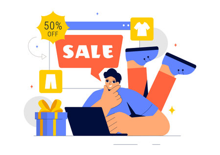 Super Saturday Sale Vector Illustration featuring Enjoy an Exciting Weekend with Amazing Discounts and Retail Shopping Offers for Clearance Dealsのイラスト素材