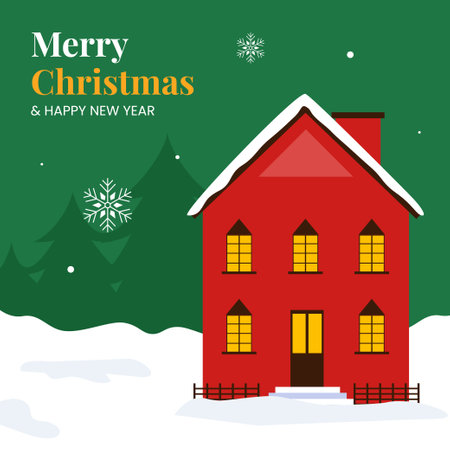 Happy Holidays Social Media with Cartoon Hand Drawn Background Templates Illustrationのイラスト素材