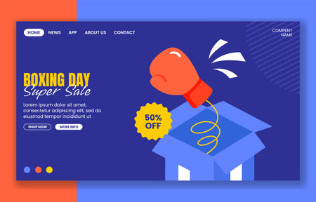 Boxing Day Sale Social Media Landing Page Backgrounds with Hand-Drawn Elementsのイラスト素材