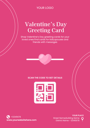 Valentine's Day Social Media Flyer Graphics in Flat Cartoon Hand-Drawn Styleのイラスト素材