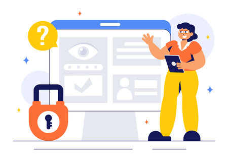 Surveillance Services Vector Illustration Featuring Various Technologies Used to Monitor and Supervise Activities in a Specific Area in a Backgroundのイラスト素材