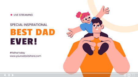 Hand Drawn Flat Style Illustration for Happy Father's Day Video Thumbnail Campaignのイラスト素材