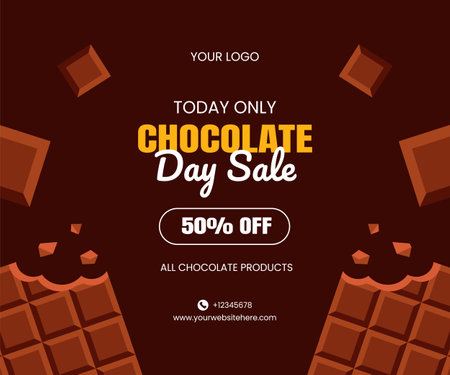 Hand Drawn Chocolate Treat Illustration in Flat Cartoon Style for Social Media Postsのイラスト素材