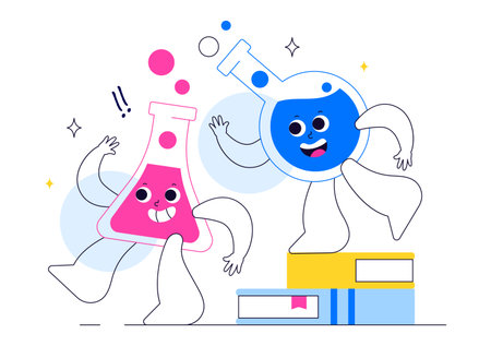 Experiment Vector Illustration Featuring a Laboratory Conducting Scientific Research, Experimentation, and Measurement to Test a Hypothesisのイラスト素材