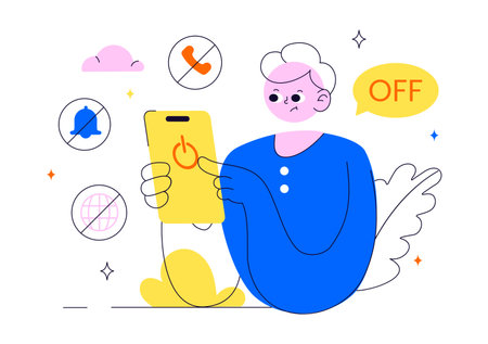 Digital Detox Illustration Featuring Embracing Life Without Digital Devices, Offline Leisure Activities, and Relaxing Without Internet Connectionsのイラスト素材