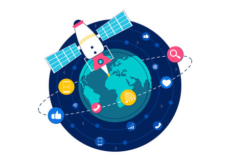 World Development Information Day Illustration on October 24 Featuring Telecommunications and Society to Mobilize Public Opinion in a Backgroundのイラスト素材