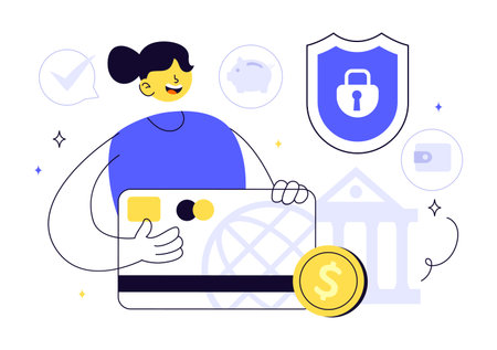 Fintech Vector Illustration Featuring Finance, Financial Technology, Online Banking, Crowdfunding, and Business Investment Banking Payment Backgroundのイラスト素材