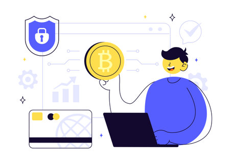 Fintech Vector Illustration Featuring Finance, Financial Technology, Online Banking, Crowdfunding, and Business Investment Banking Payment Backgroundのイラスト素材