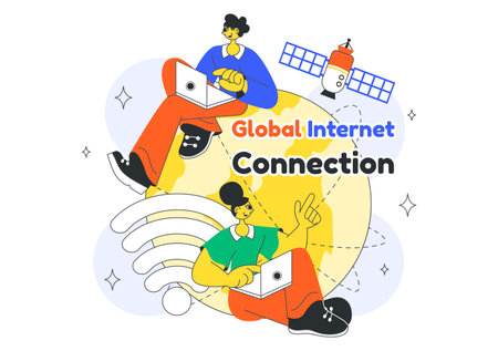 Global Internet Connection Vector Illustration Featuring Cloud Data Storage With Connectivity Communications Of Data Center For Cloud Computingのイラスト素材