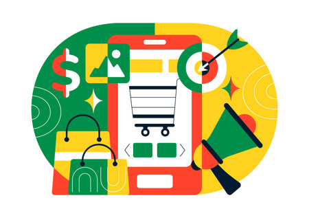 Online Freelancer Marketplace Illustration Featuring A Digital Platform For Search, Offers, Professional Services, and Product Order Tracking Systemのイラスト素材