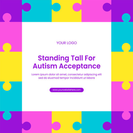 World Autism Awareness Day Flat Cartoon Hand Drawn Background Illustrationのイラスト素材