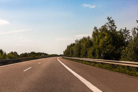 on a motorway in german on a sunny dayの写真素材