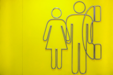 an sign of man and woman to go to toiletの写真素材