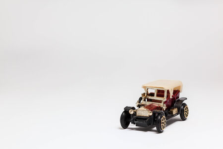 on white whit an toy carの写真素材
