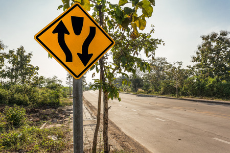 Two ways road signの写真素材