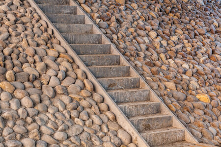 near boulders you have a stone stairsの写真素材