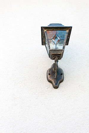 In the street you find this antique street lamps hanging longest wallの写真素材