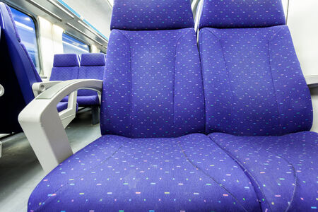 train blue seatsの写真素材