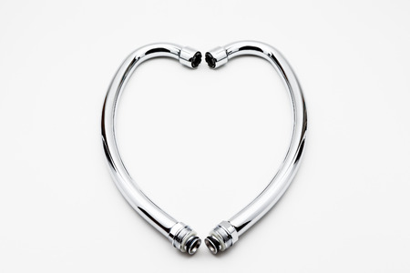 chrome swivel tubular spout whit an crepine on white