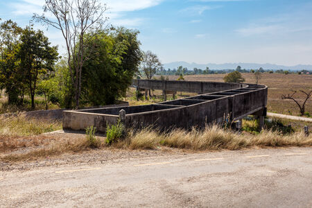 In Thailand, there is a stream of Aqueduct for the irrigation of the fieldsの写真素材