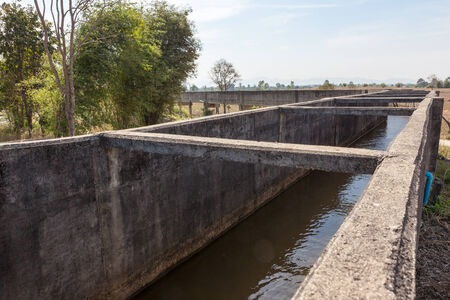 In Thailand, there is a stream of Aqueduct for the irrigation of the fieldsの写真素材