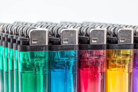 an set of lighters in different colorsの写真素材