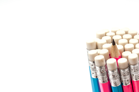 color pencils lying  on a white backgroundの写真素材