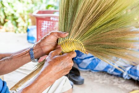 making of an thai broom is an thai traditionの写真素材