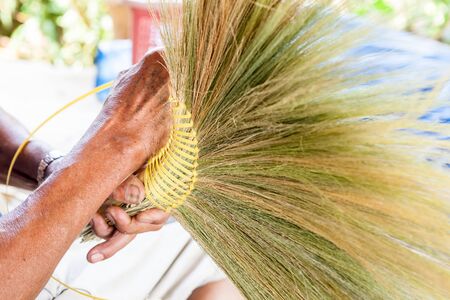 making of an thai broom is an thai tradition
