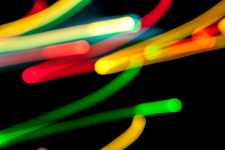 light-colored lines in the dark at nightの写真素材