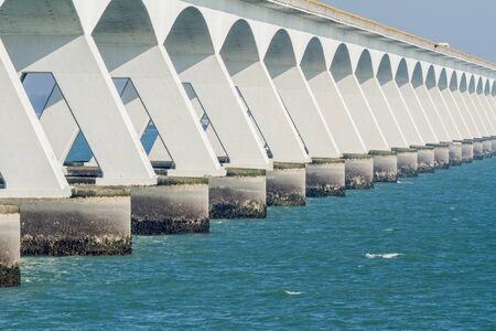 This bridge is the longest bridge in the Netherlands over the seaの写真素材