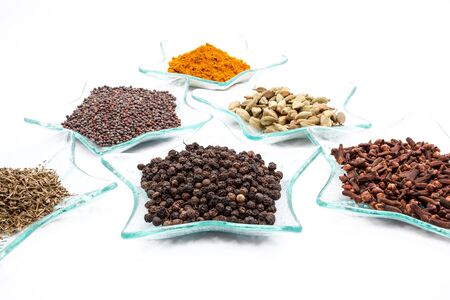 an star dishes of glass there are herbs or spices