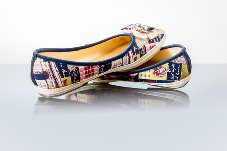 This summer shoes have an nice color motifの写真素材