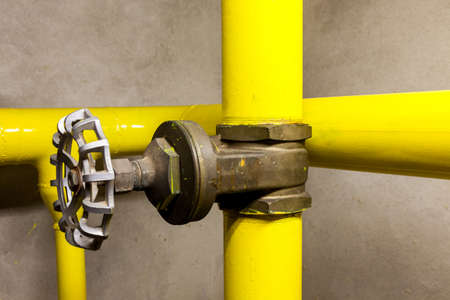 in an separate room there is an large gas valveの写真素材