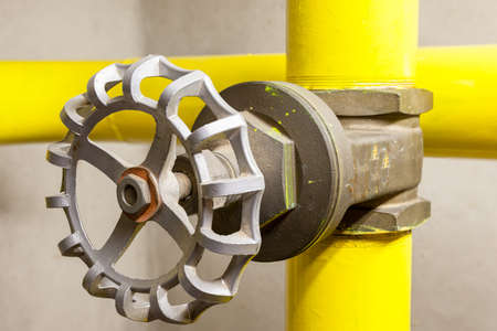 in an separate room there is an large gas valveの写真素材
