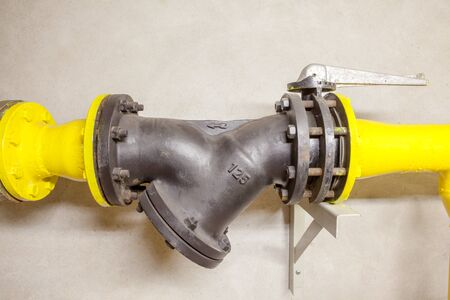 in an separate room there is an large gas valveの写真素材